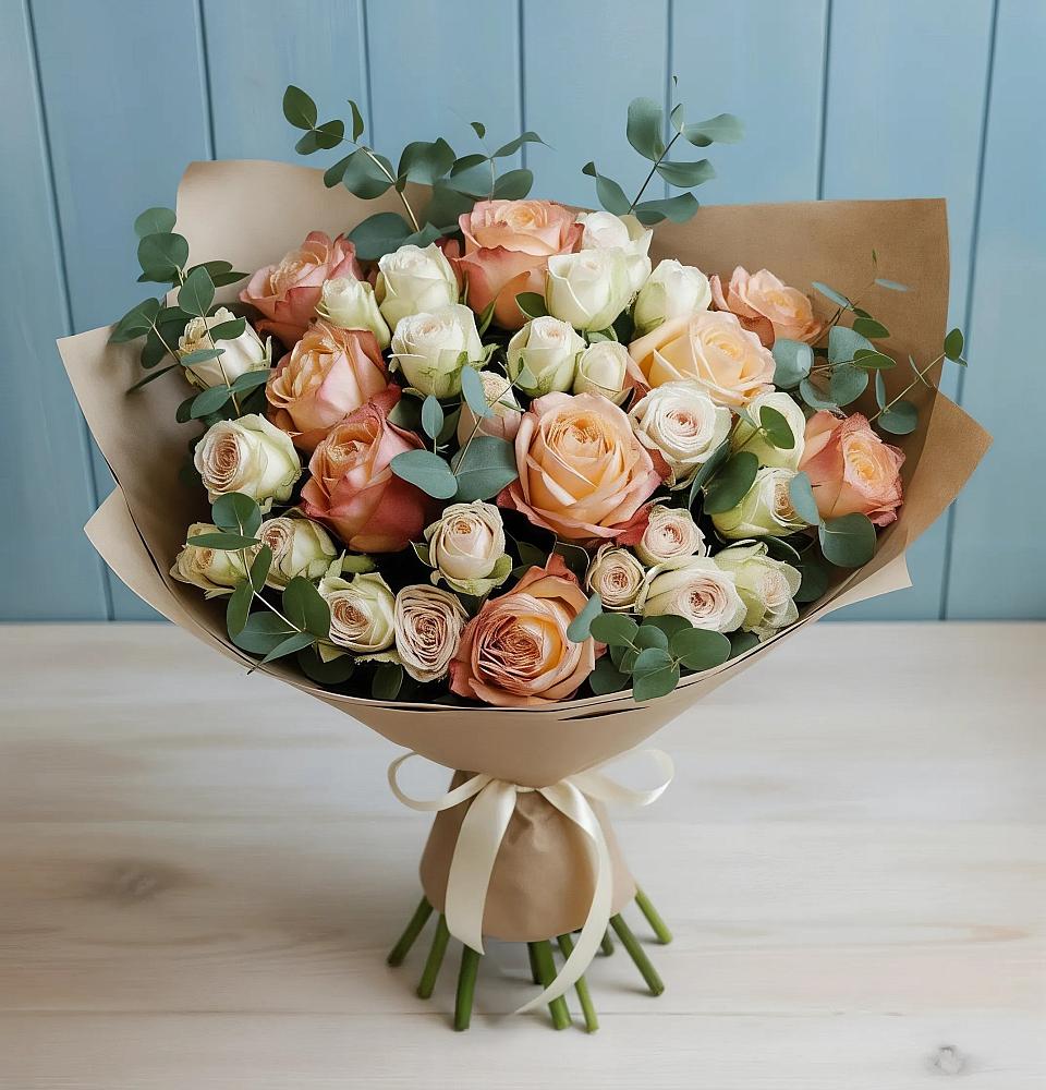 Букет цветов из: Альстромерии и Розы в Ивановском Ставропольского края