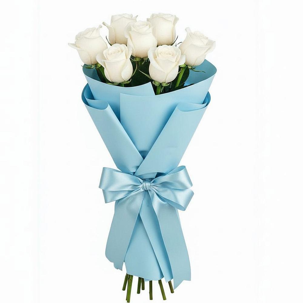 Букет 7 белых роз Проуд в Ивановском Ставропольского края