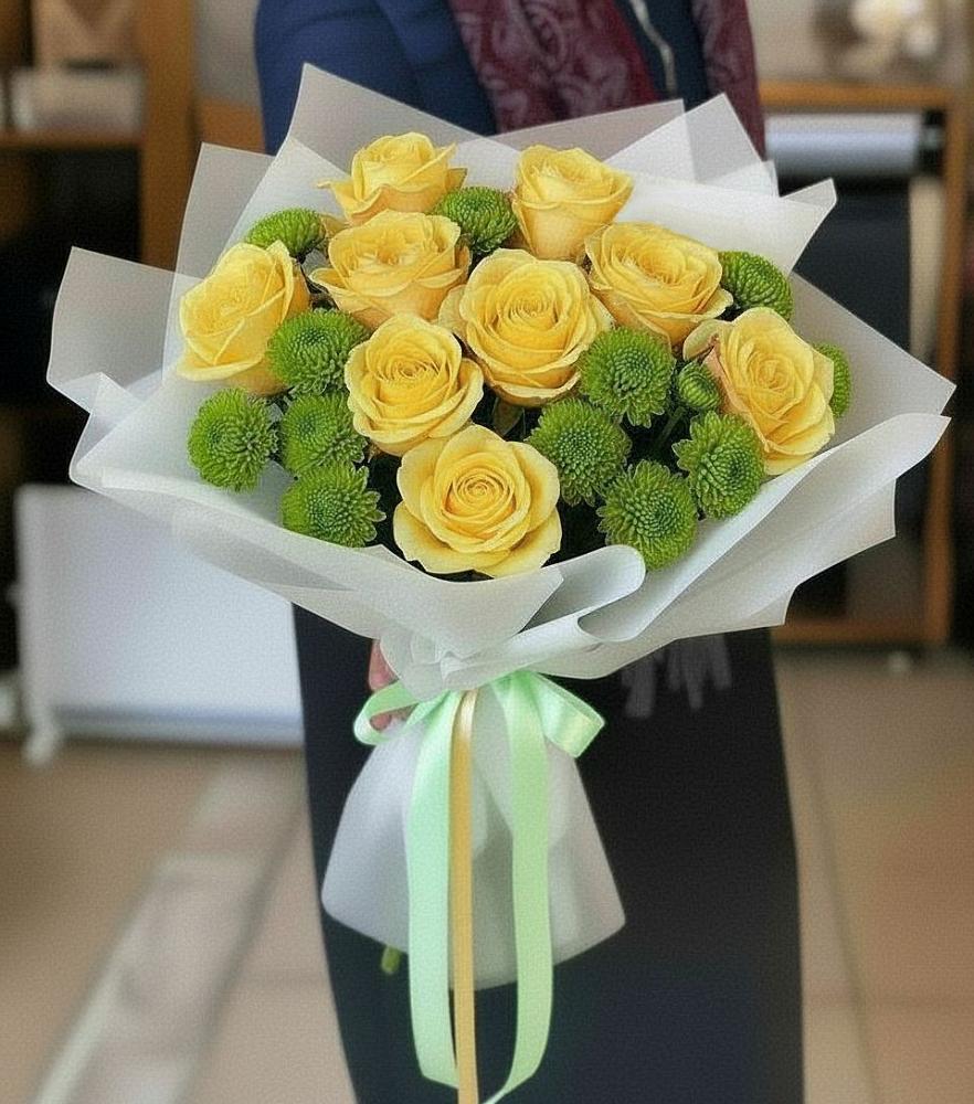 Букет цветов из: Хризантемы и Розы в Ивановском Ставропольского края