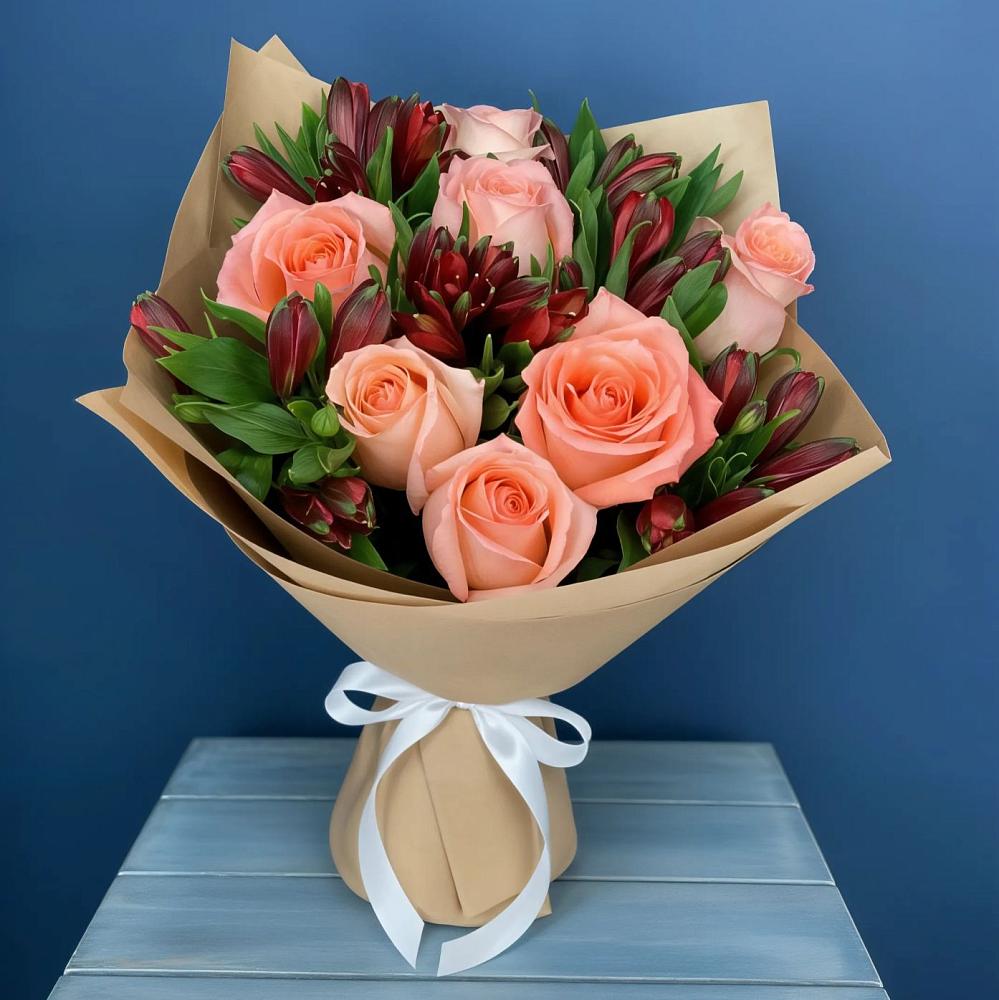 Букет цветов из: Розы и Альстромерии в Ивановском Ставропольского края