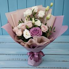 Букет цветов из:  Розы и Лизиантусы в Ивановском Ставропольского края