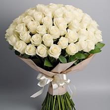 Букет 101 беля роза Белоснежка в Ивановском Ставропольского края