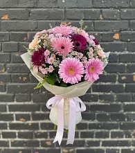 Букет цветов из:  Герберы и Хризантемы в Ивановском Ставропольского края