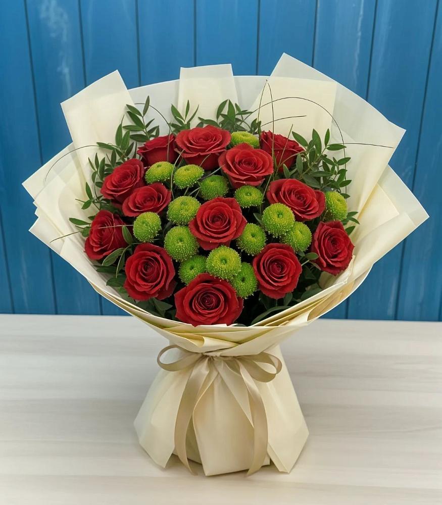 Букет цветов из: Розы и Хризантемы в Ивановском Ставропольского края