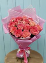 Букет 15 Розовых роз Равель в Ивановском Ставропольского края